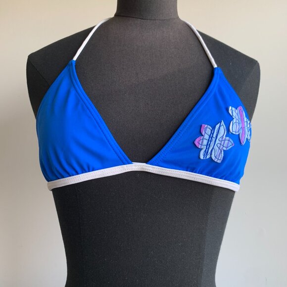 Billabong Girls Surf swimwear blue floral patch and logo bikini - Picture 2 of 7